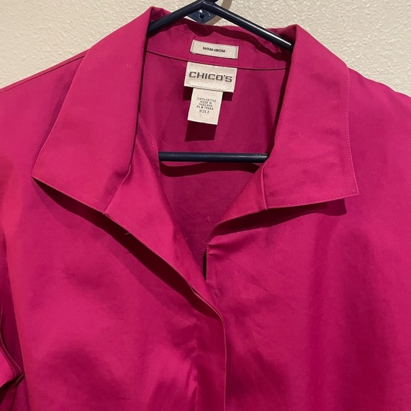 Chico's Fuchsia Button-Down Shirt - Picture 2 of 5